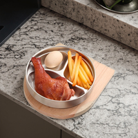 Boîte à repas pour enfants anti-brûlure, double paroi isolée en acier inoxydable, compartimentée, bento, boîte à déjeuner pour bébé