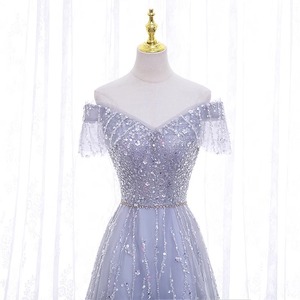 Ethereal V-Neck A-Line Evening Gown With Straps Elegant Long Fitted Waist For Parties And Banquets - Product Image 2