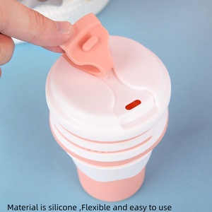 Reusable Outdoors Portable 350ml Folding <strong>Cup</strong> <strong>Collapsible</strong> Coffee <strong>Cup</strong> for Traveling With Lid Silicone <strong>Collapsible</strong> Drinking <strong>Cups</strong> - Product Image 5