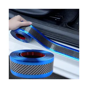 Carbon Fiber Car Anti Scratch Protector Tape Sticker Waterproof Body Bumper Trunk Door Sills Stickers Step Sill Protection