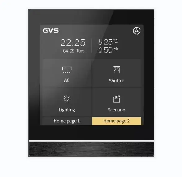 KNX Smart Touch V40s pour le contrôle de l'éclairage et de l'obturateur, le contrôle de la scène et l'envoi de valeur, RGB, RGBCW, HVAC, chauffage au sol