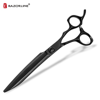 Kits de ciseaux pour chiens professionnels Zhangjiagang Razorline NPK32B couleur noire vente chaude 9cr acier inoxydable pour le toilettage des animaux de compagnie