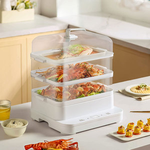 เครื่องนึ่งอาหารระบบสัมผัสอัจฉริยะ3ชั้นทรงสี่เหลี่ยมผืนผ้าอุปกรณ์ทำอาหารเพื่อสุขภาพสำหรับใช้ในครัวเรือนและโรงแรม - Product Image 2