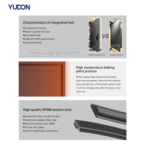 Porte extérieure YUDON DOOR série <span class=keywords><strong>Carmen</strong></span> en alliage de zinc personnalisée avec âme insonorisée et options sur mesure - Product Image 2