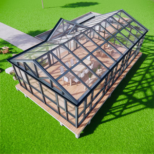 Verrière en aluminium sur mesure avec toit triangulaire en verre |   Extension de villa écologique avec <span class=keywords><strong>solarium</strong></span> extérieur pour jardin - Product Image 5