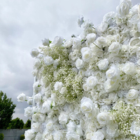 Panneaux de fond en fleurs artificielles de roses blanches pour mariages et événements nuptiaux - Écologiques, non toxiques, tailles personnalisables