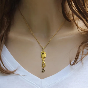 Collier personnalisé en persan farsi Hich, acier inoxydable 316L, pendentif avec lettre de nom, plaqué or 18 carats, cadeau pour elle - Product Image 2