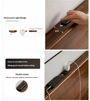 Lit plateforme en bois massif écologique, design moderne, nouvelle conception, haute capacité de charge, stable, King/Queen