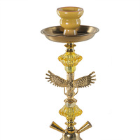 Tuyau de brûleur à mazout en verre de shisha de narguilé en forme d'aigle de style du Moyen-Orient avec double tuyau