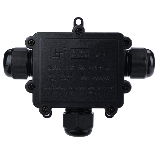 Corrosion Resistant T-Type IP68 Junction Box Waterproof LED Lighting Enclosure for Outdoor Installations