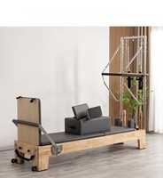 Cama de Pilates 3 en 1 de Madera de Roble Premium, Reformer Cadillac, Equipo de Fitness para el Hogar y el Estudio, para Uso en Estudios de Pilates