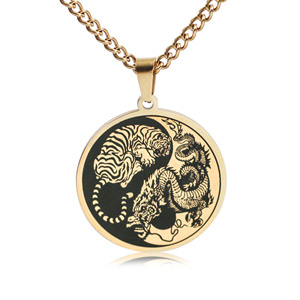 Jingxiang transfronterizo nuevo acero de titanio y poderoso dragón Tigre Yin-Yang Tai COLLAR COLGANTE, <span class=keywords><strong>Persona</strong></span> para hombre - Product Image 4