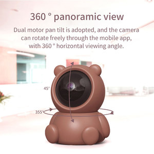 Sevimli Ayı 360 Derece Dönebilen Gece Görüşlü Hareket Takipli H.265 PTZ Bebek İzleme İç Mekan Akıllı Ev Güvenlik WiFi CMOS - Product Image 2