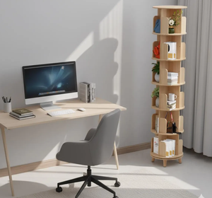 Librería Giratoria de Madera Personalizada de 360 Grados, Estante de Exhibición de 6 Niveles - Product Image 4