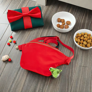 도매 사용자 정의 나일론 애완 동물 허리 벨트 가방 유행 가죽 패니 팩 지퍼 개 산책 훈련 똥 디스펜서 낮은 MOQ - Product Image 5