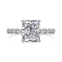 Bague Dylam Fine Dainty Classic Design en argent sterling massif plaqué rhodium, sertie de 4 carats de zirconiums cubiques 8A.