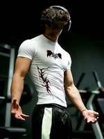 Ropa Deportiva de Compresión para Hombre, Diseño Gótico, Estampado para Gimnasio, Yoga, Interior, Exterior, Ocio, Moderno y Versátil
