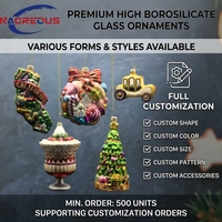 Fabricant de boules de Noël en verre borosilicate, thème 'California Candy Wreath', pour décoration de sapin, cadeau, vente en gros OEM