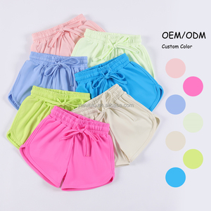 <span class=keywords><strong>Pantalones</strong></span> <span class=keywords><strong>cortos</strong></span> de entrenamiento de gimnasio de cintura alta personalizados <span class=keywords><strong>para</strong></span> niñas, <span class=keywords><strong>pantalones</strong></span> <span class=keywords><strong>cortos</strong></span> deportivos de motorista de yoga sueltos - Product Image 4