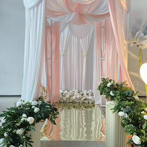 Nhà Máy Trực Tiếp Lễ Cưới Backdrop Với Swags Và Màn Rèm Rèm Cho Đám Cưới Trang Trí - Product Image 4