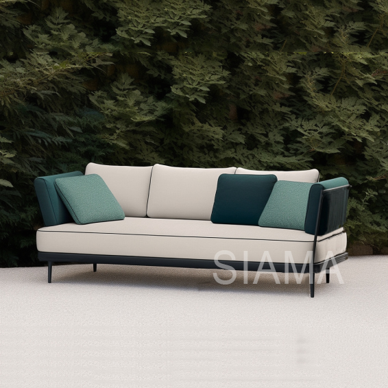 Luxury Aluminum Conversation Patio Set Garden Sofa Set Customized Size And Color Outdoor Aluminum Sofa