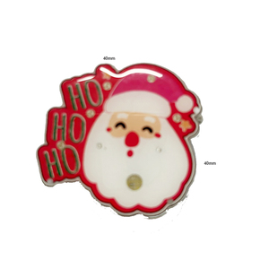 Giáng sinh nhấp nháy LED ánh sáng pin huy hiệu thời trang phong cách Santa Claus và bông tuyết mới đến nhựa CHA huy hiệu - Product Image 1
