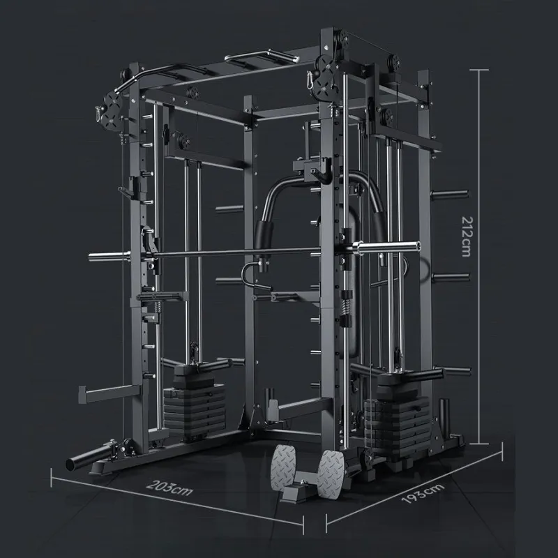 Kommerzielle Fitness geräte Power Cage Hochleistungs-Doppelkabel-Crossover-Squat-Rack-Multifunktions-Home-Smith-Maschine