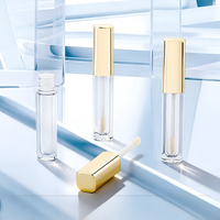 Quadratische Runde Leere Lipgloss-Tube Verpackung 1,3ml Transparente Einfache Tube für Lipgloss Lippen-Mousse