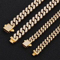 Pulsera de Cadena Cubana de Acero Inoxidable con Micro Pavé de Circonita Cúbica de Una Sola Fila NUOYA, Joyería Hip Hop para Hombre