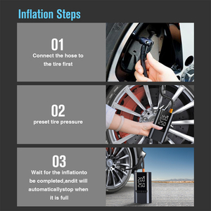 Xách tay 10000mAh kỹ thuật số không dây điện máy bơm không khí Đèn Pin Xe nhảy khởi động với 12V Máy nén khí di động ABS chất liệu - Product Image 2