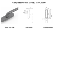 GURO Manija de ventana moderna de UPVC con cerradura para ventanas abatibles, de aleación de aluminio y zinc, con recubrimiento en polvo, herrajes de palanca OEM, fácil instalación