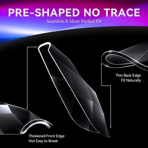 3D Soft Gel Almond False <b>Nail</b> Tips Half Cover ABS French Style <b>Nail</b> <b>Extension</b> for Fingers - Product Image 3
