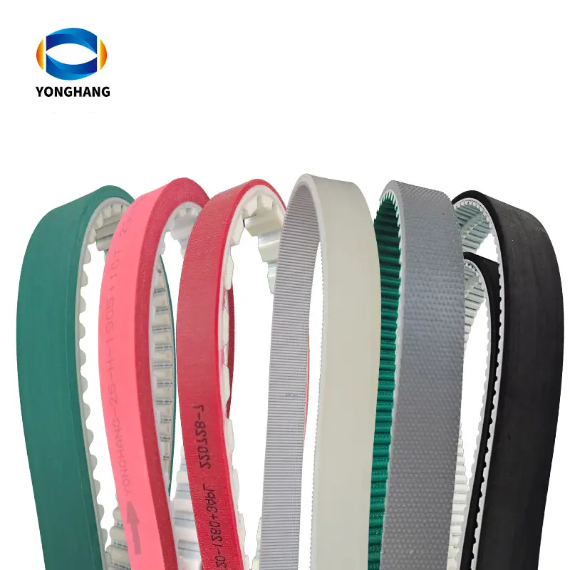 Yonghangbelt 11 year production experience all kinds tooth type industrial pu drive timing polyurethane belts with coatings