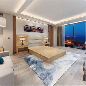 Moderno Simple de lujo estilo doble cama dormitorio muebles Panel de madera para Hotel baño apartamento - Product Image 6