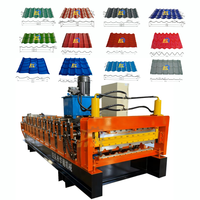 Machine de formage de tuiles en acier à double couche, commande automatique, moteur à roulement 380V, marque HUAKUN