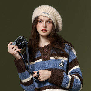 GOLOVEJOY DMZ103 Otoño e Invierno <span class=keywords><strong>2022</strong></span> nuevo 50% boina de lana pura sombrero de punto universitario femenino boina de lana <span class=keywords><strong>para</strong></span> <span class=keywords><strong>mujer</strong></span> - Product Image 5