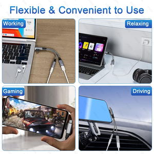 Adattatore USB-L USB-C a Jack per Cuffie da 3,5mm 2 in 2 da 14cm, Caricatore Rapido, Convertitore Aux per iPhone, Galaxy, iPad, Pixel - Product Image 6