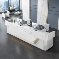 Meubles de bureau commerciaux modernes, petit comptoir de réception en marbre pour salon de beauté, hôtel, salle de sport, école, comptoir d'accueil en bois