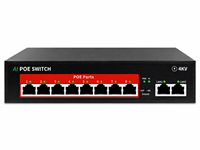 Switch PoE AI de 8 Puertos, 120W, 10/100Mbps, 2 Uplinks, IEEE 802.3af/at, VLAN, Switch de Red Ethernet Inteligente para Cámaras IP CCTV, Carcasa Metálica