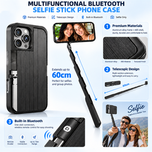 เคสโทรศัพท์แบบพับได้ 3in1 พร้อมขาตั้งเซลฟี่ในตัว ใช้ได้กับ <span class=keywords><strong>iPhone</strong></span> 16 17 18 <span class=keywords><strong>Pro</strong></span> <span class=keywords><strong>Max</strong></span> สำหรับการถ่ายวิดีโอบล็อก - Product Image 2