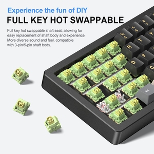 Ba-chế độ không dây RGB hợp kim nhôm bàn phím cơ khí tùy chỉnh đầy đủ Key Hot cắm 65 Key trò chơi đa phương tiện bàn phím - Product Image 4