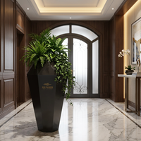 Vases à fleurs modernes en or pour la décoration de villas de luxe, grands pots de jardin en métal, pots à fleurs d'intérieur