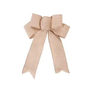 Khaki bow Tree top decoration bow Indoor outdoor Christmas tree party decoration