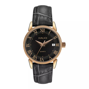 Livraison directe HALEI nouvelle montre à quartz originale pour femme avec bracelet en cuir, étanche 3BAR, mouvement japonais, vente en gros - Product Image 2
