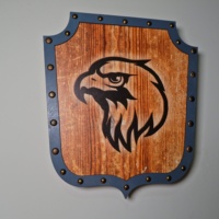 Plaque de bouclier de chevalier en bois, style médiéval, panneau mural en bois, décoration murale pour la maison ou le bureau, décoration murale en bois