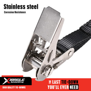 Sangles à cliquet résistantes à l'eau salée, longueur personnalisée 1 pouce, 800 kg, avec crochet en S, pour le contrôle de la cargaison en extérieur - Product Image 3