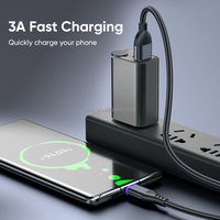 Kabel Data pengisian daya 5A, kabel Data pengisian daya, 3 in 1 Tipe C, nilon, kepang, 1m, 2m, kabel USB-A, 3,3 kaki 6,6 kaki
