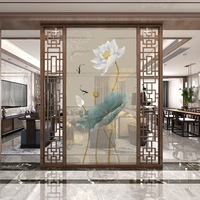 Nouveau Style chinois minimaliste Art hôtel Restaurant entrée décoration peinture acier inoxydable écran cloison