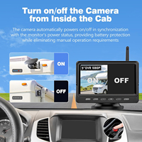 Moniteur de voiture numérique sans fil 5 pouces avec DVR, détection IA BSD, alarme, 1/2 caméras de recul solaires, base magnétique, alimenté par batterie pour VR