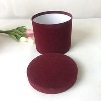 Boîte Cadeau Ronde en Velours avec Couvercle pour Roses Éternelles – Emballage Cylindrique pour Fleuriste – Vente en Gros – Saint-Valentin
